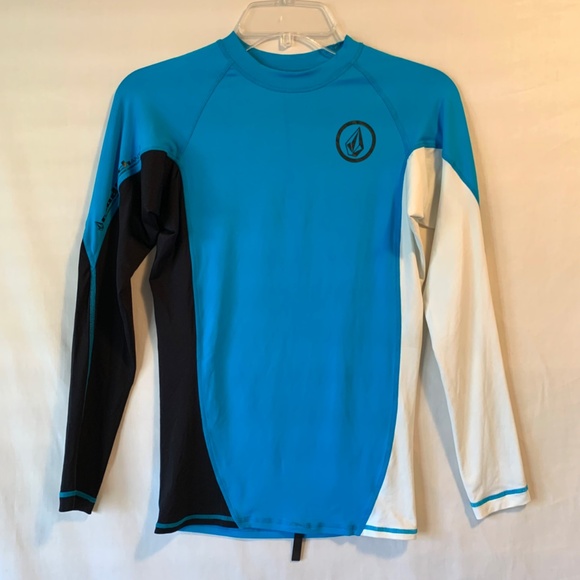 Volcom Youth Blue Swim Long Sleeve Rashguard Size Medium - Picture 2 of 6